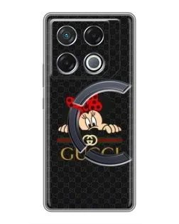 Чехол для Infinix GT 20 Pro с картинкой «Минни Маус Gucci — черный»