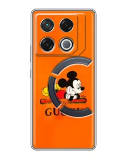 Чехол для Infinix GT 20 Pro с картинкой «Микки Маус Gucci — оранж»