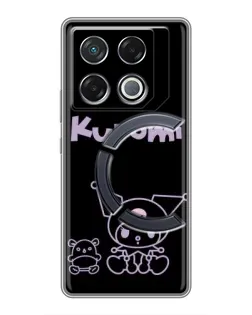Чехол для Infinix GT 20 Pro с картинкой «Kuromi — черный минимализм»