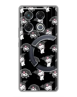 Чехол для Infinix GT 20 Pro с картинкой «Черный паттерн Kuromi»