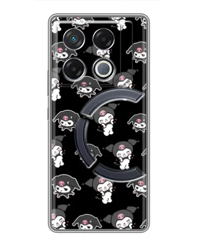 Чехол для Infinix GT 20 Pro с картинкой «Черный паттерн Kuromi»