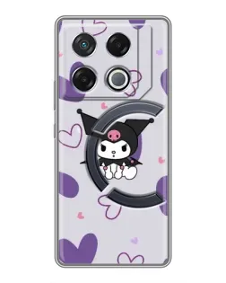 Чехол для Infinix GT 20 Pro с картинкой «Kuromi и лавандовые сердца»
