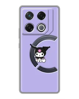 Чехол для Infinix GT 20 Pro с картинкой «Kuromi — фиолетовый минимализм»