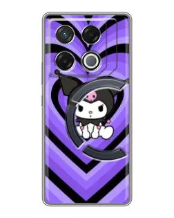 Чехол для Infinix GT 20 Pro с картинкой «Kuromi и фиолетовые сердца»