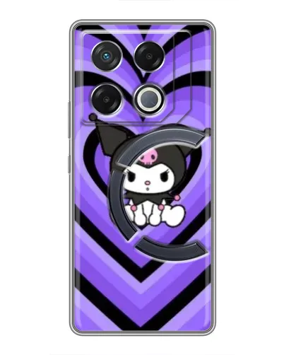 Чехол для Infinix GT 20 Pro с картинкой «Kuromi и фиолетовые сердца»