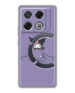 Чехол для Infinix GT 20 Pro с картинкой «Kuromi на лиловом фоне»