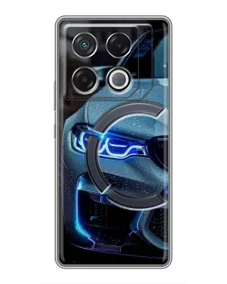Чехол для Infinix GT 20 Pro с картинкой «Взгляд BMW с синими фарами» Чехол для Infinix GT 20 Pro с картинкой «Взгляд BMW с синими фарами»