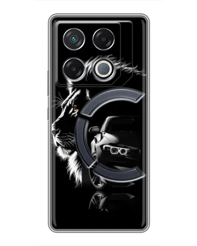 Чехол для Infinix GT 20 Pro с картинкой «BMW и лев» Чехол для Infinix GT 20 Pro с картинкой «BMW и лев»