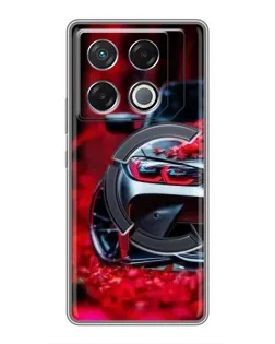 Чехол для Infinix GT 20 Pro с картинкой «Спортивная BMW и цветы»