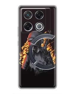 Чехол для Infinix GT 20 Pro с картинкой «PUBG — огненный силуэт»