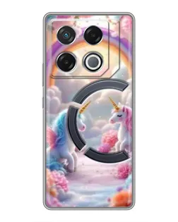 Чехол для Infinix GT 20 Pro с картинкой «Радуга и единороги»