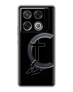 Чехол для Infinix GT 20 Pro с картинкой «Графический крест Jesus» Чехол для Infinix GT 20 Pro с картинкой «Графический крест Jesus»
