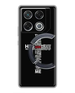 Чехол для Infinix GT 20 Pro с картинкой «Текстовый крест» Чехол для Infinix GT 20 Pro с картинкой «Текстовый крест»