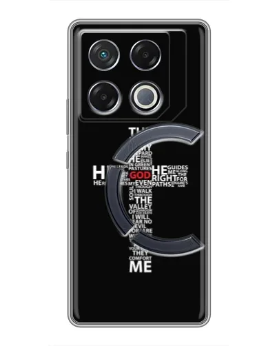 Чехол для Infinix GT 20 Pro с картинкой «Текстовый крест» Чехол для Infinix GT 20 Pro с картинкой «Текстовый крест»