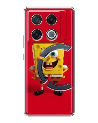 Чехол для Infinix GT 20 Pro с картинкой «Спанч Боб на красном»
