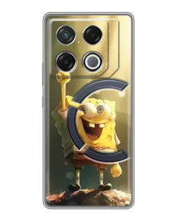 Чехол для Infinix GT 20 Pro с картинкой «Сияющий Спанч Боб»