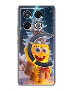 Чехол для Infinix GT 20 Pro с картинкой «Рождественский Спанч Боб»