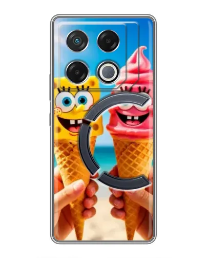 Чехол для Infinix GT 20 Pro с картинкой «Спанч Боб мороженое»