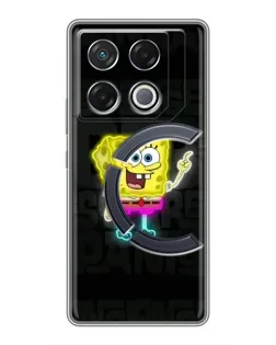 Чехол для Infinix GT 20 Pro с картинкой «Неоновый Губка Боб»