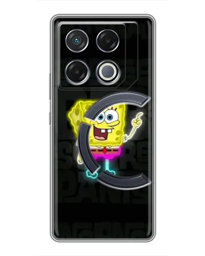 Чехол для Infinix GT 20 Pro с картинкой «Неоновый Губка Боб»