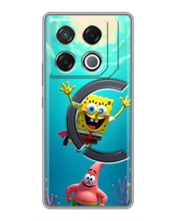 Чехол для Infinix GT 20 Pro с картинкой «Спанч Боб под водой»