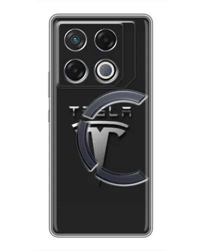 Чехол для Infinix GT 20 Pro с картинкой «Стальной логотип Tesla»