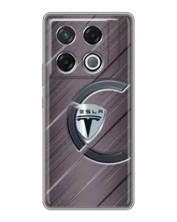 Чехол для Infinix GT 20 Pro с картинкой «Металлическая текстура Tesla» Чехол для Infinix GT 20 Pro с картинкой «Металлическая текстура Tesla»