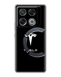 Чехол для Infinix GT 20 Pro с картинкой «Tesla White Logo» Чехол для Infinix GT 20 Pro с картинкой «Tesla White Logo»