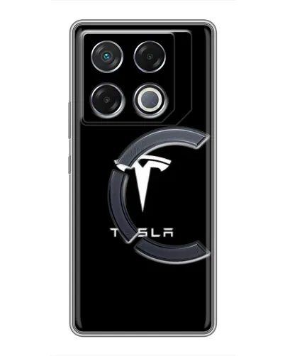 Чехол для Infinix GT 20 Pro с картинкой «Tesla White Logo»