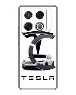 Чехол для Infinix GT 20 Pro с картинкой «Tesla White Style» Чехол для Infinix GT 20 Pro с картинкой «Tesla White Style»