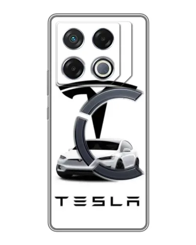 Чехол для Infinix GT 20 Pro с картинкой «Tesla White Style»
