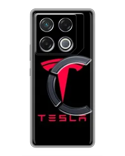 Чехол для Infinix GT 20 Pro с картинкой «Tesla Red Logo» Чехол для Infinix GT 20 Pro с картинкой «Tesla Red Logo»