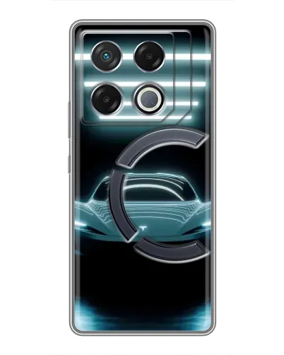Чехол для Infinix GT 20 Pro с картинкой «Tesla в неоне»