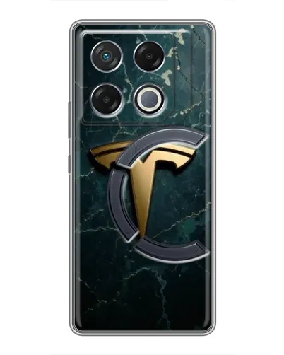 Чехол для Infinix GT 20 Pro с картинкой «Мраморная Tesla Gold»