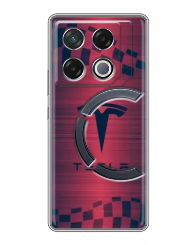 Чехол для Infinix GT 20 Pro с картинкой «Тесла красный карбон»