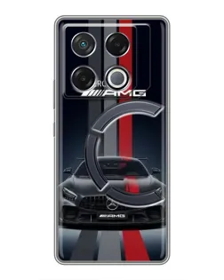 Чехол для Infinix GT 20 Pro с картинкой «Mercedes — белый карбон»