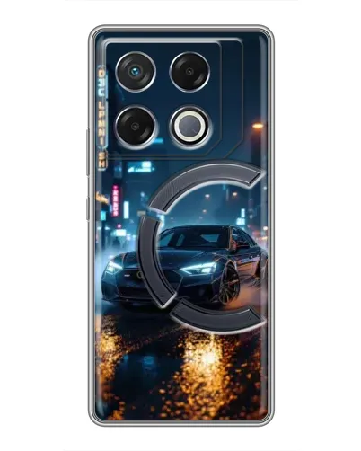 Чехол для Infinix GT 20 Pro с картинкой «Ночной город и Audi» Чехол для Infinix GT 20 Pro с картинкой «Ночной город и Audi»