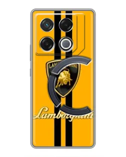 Чехол для Infinix GT 20 Pro с картинкой «Lamborghini Stripe желтый»
