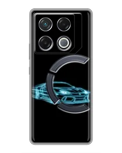 Чехол для Infinix GT 20 Pro с картинкой «Неоновый контур Lamborghini»