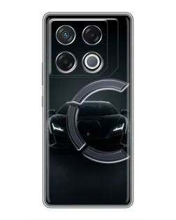 Чехол для Infinix GT 20 Pro с картинкой «Черный Lamborghini Aventador»