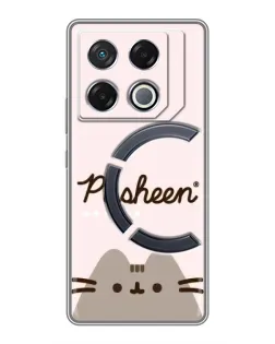 Чехол для Infinix GT 20 Pro с картинкой «Pusheen логотип» Чехол для Infinix GT 20 Pro с картинкой «Pusheen логотип»