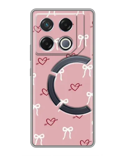 Чехол для Infinix GT 20 Pro с картинкой «Сердца и банты»