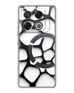 Чехол для Infinix GT 20 Pro с картинкой «Белая объемная сетка»