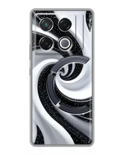 Чехол для Infinix GT 20 Pro с картинкой «Черно-белая спираль»