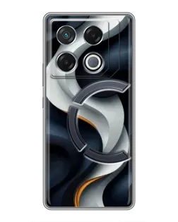 Чехол для Infinix GT 20 Pro с картинкой «Объемные черно-белые ленты»