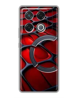Чехол для Infinix GT 20 Pro с картинкой «Красная глянцевая сетка»