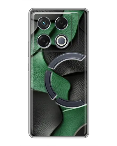 Чехол для Infinix GT 20 Pro с картинкой «Зеленые кожаные волны»
