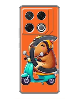 Чехол для Infinix GT 20 Pro с картинкой «Капибара на скутере» Чехол для Infinix GT 20 Pro с картинкой «Капибара на скутере»