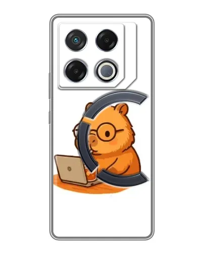 Чехол для Infinix GT 20 Pro с картинкой «Капибара с ноутбуком» Чехол для Infinix GT 20 Pro с картинкой «Капибара с ноутбуком»