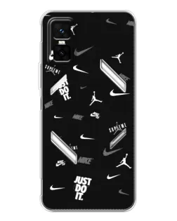 Чехол для Infinix GT 30 Pro с картинкой «Nike Black Pattern» Чехол для Infinix GT 30 Pro с картинкой «Nike Black Pattern»